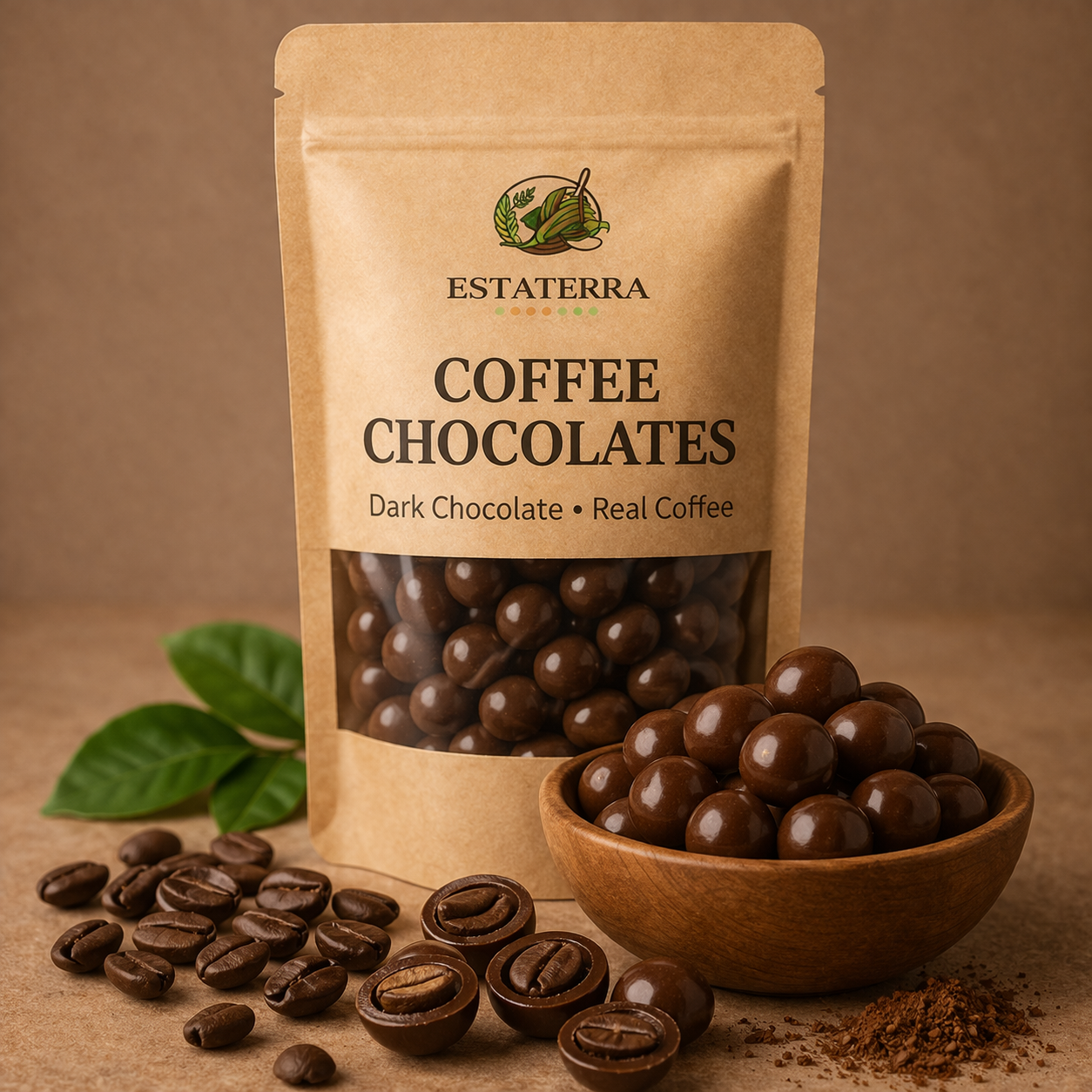 COFFEE DRAGEES - roasted coffee coated with chocolate